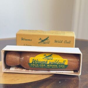 Vintage Weems Wild Call For Fox Wolves Cats With Box & Paperwork, Mint Condition